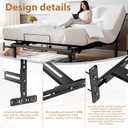 Universal Bed Headboard Brackets, Adjustable Bed Base for Twin/King/Queen/Full Size Beds Headboard Wall Mounting Bracket with Footboard Extension Kit T-Shaped Bracket Extension