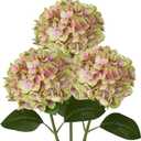 DILATATA Fake Hydrangeas Real Touch Hydrangea Flowers 26" Large Artificial Hydrangea Flowers Silk Hydrangea for Wedding Bouquet, Home, Party, Store, 3 (Green Pink #3)