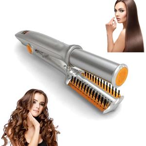 2 in1 Hair Curler Straighter Rotating Iron, Curling Iron Wand for Hair Curling and Straighting, Dry and Wet Styling Tool, Travel for Girls Women