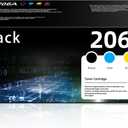 206A Toner Cartridges 4 Pack - (with Chip) Replacement for HP 206A Color Pro MFP M283fdw M283cdw M283fdn M282nw Pro M255dw M255dn M255nw Printer Ink 206A