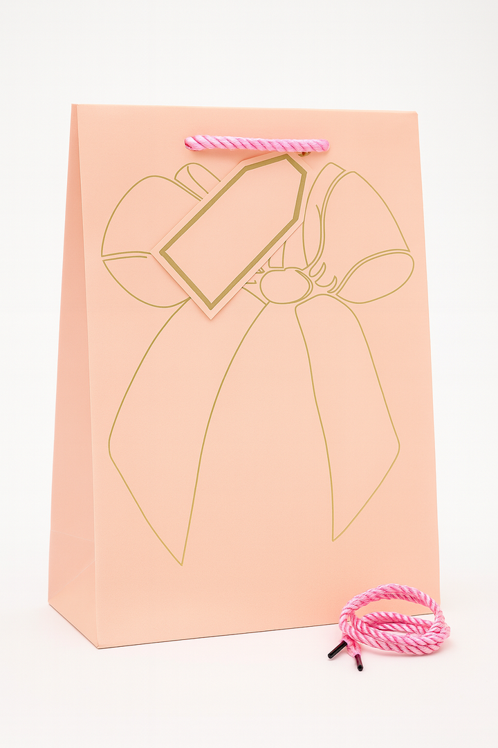 12 Pcs Pink Ribbon Bow Gift Bags with Handles, Plaid Kraft Paper Bags for Coquette-Style Birthday Party Favors, Baby Shower, Wedding, Girls Tea Party, Cute Pink Goodie Bag Bulk for Treats and Gifts