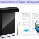 Thyle 6 x 9 Inch Outdoor Brochure Holder with Lid Acrylic Wall Mount Literature Box with Self Closing Lid Waterproof Clear Heavy Duty with Screws for Flyer Document Pamphlet Display (Black)