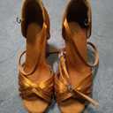RoseMoli Women's Latin Dance Shoes Satin Professional Ballroom Salsa Practice Performance Dance Shoes, Size 37 EUR