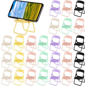 Flutesan 28 Pcs Mini Folding Chair Cell Phone Stand Desktop Foldable Mobile Phone Holder Folding Chair Cradle for Desk (Candy) Flutesan 28 Pcs Mini Folding Chair Cell Phone Stand Desktop Foldable Mobile Phone Holder Folding Chair Cradle for Desk (Candy)