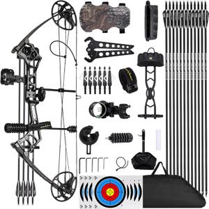 Lanneret Compound Bow and Archery Sets - Right Hand Archery Compound Bows 0-70 lbs Draw Weight Adjustable for Adults and Beginners25"-31" Draw Lengthup to IBO 320 fpsArchery Hunting Bow Set