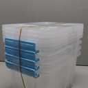 Hespama 6 Quart Storage Bin, Plastic Latching Box/Container with Lid, 4 Packs
