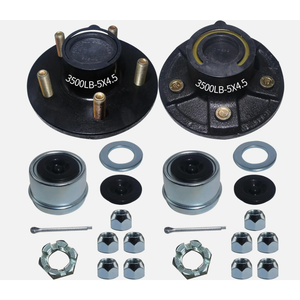 LUXTRKSTO Trailer Hubs 5 Lug 4.5 5x4.5 for 3500Lb 11/16'' to 13/8'' #84 Tapered Trailer Axle 2 Sets