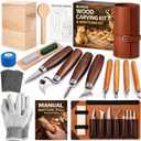 Wood Carving Kit Whittling Kit: Deluxe Wood Carving Tools Knife Set with Leather Case - Woodworking Hobby Kit for Beginners Adults Kids - DIY Art Craft Gift for Men Teens
