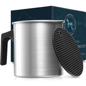 Hearth & Harbor Aluminum Wax Melting & Pouring Pot with Dripless Heat-Resisting Handle & Pouring Spout