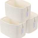 Cotton Rope storage Basket Bins Woven Basket for Organizing Shelves 15X10X9.3" Rectangle Decorative Baskets For storage Clothes Toys Books Towels Nursery basket organizer 3 pack white