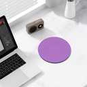 7 x Leather Mouse Pad, Office Mouse Mat Non-Slip Rubber Base Stitched Edge Washable Waterproof Round Mousepad for Office Gaming PC Laptop, Round Diameter 8.7 inches, Purple