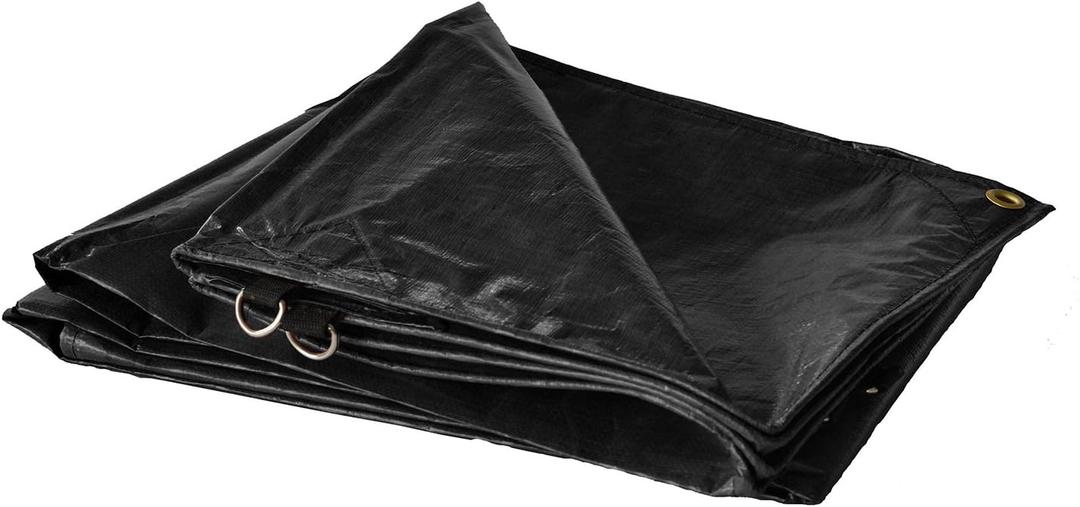 8' x 10' Dry Top Super Heavy Duty Black 12-mil Poly Truck Tarp item #508109