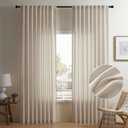 Neutral Beige Curtains 84 Inch Length for Dining Living Room Light Filtering Neutral Privacy Light Filtering Bedroom Cream Curtain 84 Inch Length 2 Panels (54"W x 84"L (Pack of 2), Oatmeal)