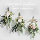 110 Pcs Artificial Eucalyptus Stems and Faux Flowers, 5 Kinds Greenery Stems Bulk, Fake Silver Dollar Eucalyptus Leaves Artificial White Roses for Wedding Decor Vase Centerpieces DIY Bouquet