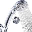 High Pressure 6 Setting Shower Head Hand-Held with ON/OFF Switch and Spa Spray Mode - Hand Held Shower Head with Handheld Spray - Shower Head with Hose - Chrome