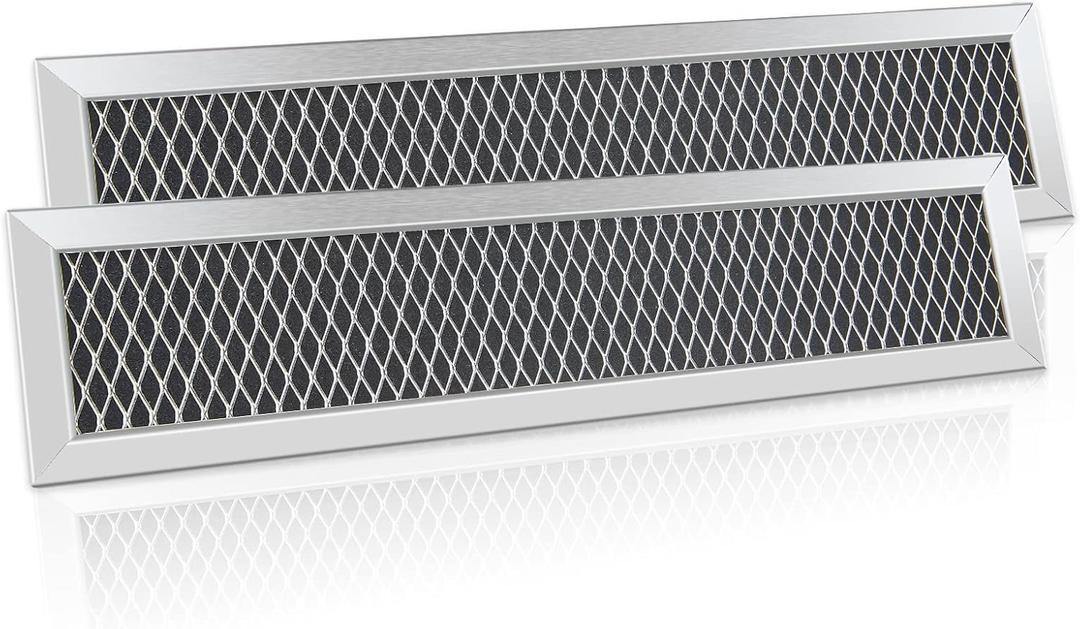 WB02X11550 Microwave Charcoal Filter Replacement for GE JX81L, Frigidaire FRPAMRAF, Gallery, 5304464577, Bosch, 2-1/4" x 10-3/8" x 3/8", 2 Pack