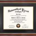 GMFrames 11x14 Diploma Frame with Double Mat, UV Protection Acrylic & Gold Beaded Mahogany, Wall Mount for Certificates, Ideal Graduation Gift, Diploma 15x18 or 11x14 with Mat