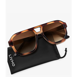 livho Trendy Polarized Square Aviator Sunglasses Women Men Square Eyewear Frame, Retro Sun Glasses for Women Men 2025 Shades