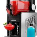 NutriChef Slushie Machine for Home | No Ice Needed Slushys 7-in-1 Preset Programs: Self Clean, Milkshakes, Spiked Slush & More | 64 oz, Quiet Operation, One-Touch Start & Includes Recipes | Black