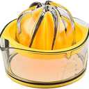 Citrus Lemon Orange Juicer, Manual Hand Squeezer with Built-in Measuring Cup and Strainer, 8OZ (Yellow)