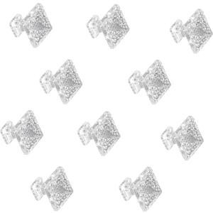 10Pcs Crystal Clear Acrylic Drawer Handles (1.2-Inch Square)