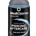Sterile Saline Piercing Aftercare Fine Mist Spray, 7.5 Ounce, All Natural, No Alcohol, Vegan Friendly, for Piercings and Tattoos, Made in USA