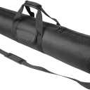 HEMMOTOP Tripod Carrying Case, 39x7in All Sides Thick Padded Tripod Bag with Shoulder Strap and Handle, Heavy Duty Light Stand Bag with Two Zippered Pockets for Pool Cue, Speaker Stand -R10018