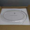 famiware Serving Platter, Oval 15.59/ 14.3/ 12.9inch Serving Dishes for Entertaining, Serving Bowls, Dishwasher Safe, Stoneware Serving Trays for Party, Food, Turkey, Cheese, Reactive Glaze, Matte White