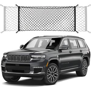 Envelope Style Trunk Cargo Net Compatible with Jeep Grand Cherokee New 2026 2025 2024 2023 2022, Grand Cherokee L 2026 2025 2024 2023 2022 (5 &7 Seats) SUV Nylon Car Rear Mesh Tailgate Netting