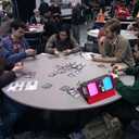 TopMade Card Deck Box with Commander Display, Trading Card Storage Box 520+ with Dice Tray, Leather Magnetic Closure Trading Card Case for YuGiOh, TCG, MTG and Sport Cards - Black & Red