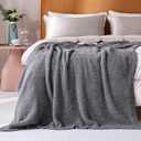 Panku Ultra Soft Cozy Knit Throw Blanket for Couch and Bed, Knitted Luxury Cozy Warm Fleece Blanket Throw, Plush Fluffy and Fuzzy Blankets for Gift (50x60 Inches, Dove Grey)