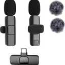 Vislla Wireless Lavalier Microphone for iPhone 15/16/17 Series, iPad and Android Devices, Noise Cancelling,Bluetooth Mini Lapel Microphone for YouTube/Vlogging/Live Streaming/Tiktok/Interview