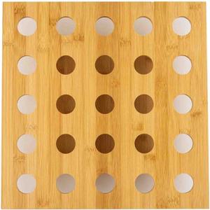 TableCraft 12815 Square Bamboo Cone Holder Display, Durable Square Cone Holder for Appetizers & Desserts, Holds 25 Cones, Natural Bamboo Finish, Catering & Buffet Service