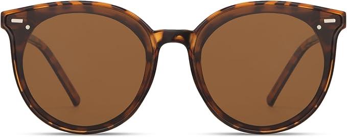 Livho Polarized Sunglasses, Retro & Oversized Shades for Women with Round Lenses