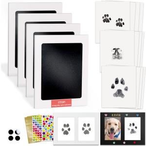 MYPAWLETS Inkless Pet Paw Print Kit,Clean Touch Ink Pad for Dog Paw Prints,Mess-Free Paw Print Stamp Pad for Dogs Cats,Dog Nose Print Kit,Personalized Pet Lover,Dog Mom Gift-4M (Medium (4 Pack))