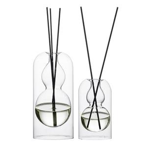 Empty Glass Fragrance Reed Diffuser Bottles,for Essential Oil, with 16pcs Black Reed Sticks,Minimalist Decor, Set. Only 1