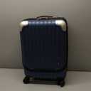 LEVEL8 Grace Carry on Luggage Airline Approved, 20 Inch Expandable Hard Sided Luggage with Spinner Wheels, Hardshell Small Rolling Suitcase for Women Men with TSA Lock, Blue