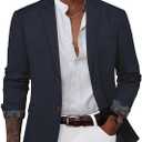 GRACE KARIN Men's Casual Blazer Suit Jackets 2 Button Lightweight Sport Coats (Large, Dark Blue-b)
