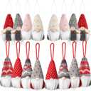 Vinsot Set of 16 Christmas Tree Gnome Ornaments Handmade Hanging Swedish Plush Gnomes Santa Elf Christmas Tree Decorations Scandinavian Elf Ornaments with Hat Beard for Xmas Home Decor, 8 Style
