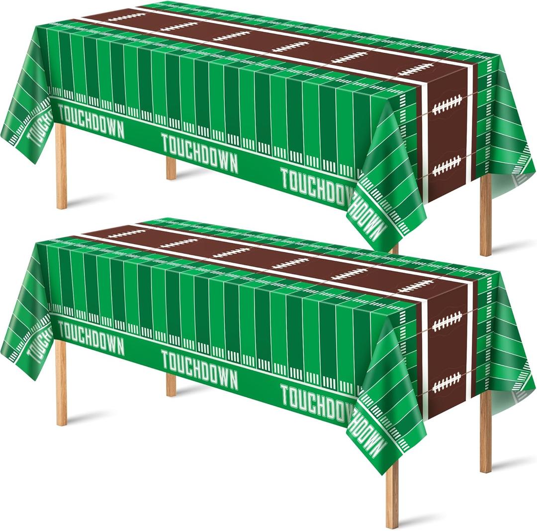 OHOME 2 Pack Super Game Bowl Party Decorations 2026 - Football Party Decorations | Football Tablecloth - Football Supplies Favors Decor Accessories for Birthday Banner Backdrop,54" X 108" (White and Green)