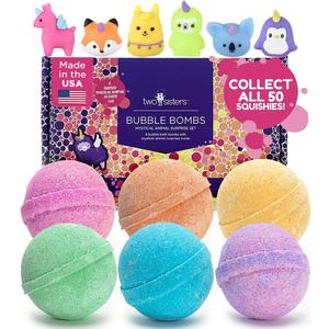 Mystical Bath Bombs for Girls and Boys with Surprise Toys Inside (5 Pack) - Large Bubble Bath Bombs for Kids - Fruity Scents, Fizzies, Made in USA, Mystic Animal - Ideal Holiday Gift by Two Sisters