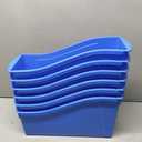 Storex Large Book Bin, 14 x 5 x 7, Case of 6, Blue (71115U06C)