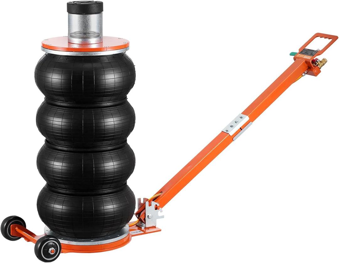 VEVOR Air Jack, 6 Ton/13000 lbs Quadruple Bag Air Jack, Lift up to 26.5", with Heightened Column & Adjustable Handle, Thick Rubber Pad, 2-5 S Fast Lifting Pneumatic Jack for Car, SUV, Pickup Truck