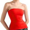 SUUKSESS Women Double Lined Going Out Trendy Tube Tops Side Split Sexy Tank Tops XS