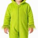 LiuSuper Unisex-Baby Animal Flannel Hooded Romper for Infants Toddlers 0-4T Halloween Winter Jumpsuit for Boys Girls (Green)
