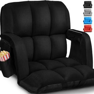 Stadium Seats with Back Support Wide, 4.7" Padded Bleacher Seat, 6-Position Reclining Bleacher Chairs with Back and Cushion, Sofa Style Ergonomic Design for Sports Games Baseball Football (22.5"Black)