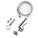 CWM Commercial Sink Sprayer with 45” Flexble Stainless Steel Hose, 1.42 GPM Pre Rinse Spray Valve with Ergonomic Handle, Commercial Sink Faucet Parts,Dishwasher Sprayer for Restaurants (Gray)