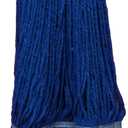 Moptimistic 16oz Looped Yarn Floor Mop Head | Pack of 6 | Blue Color | Narrow Head Band | Durable & Economical | for Home, Industrial and Commercial Use (Medium)