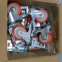 QWORK 3" Boltless Rack Caster Wheels, 8 Pack Storage Shelf Accessories, Heavy Load 1000 lb Capacity for Garage, Warehouse & Workshop Shelving, 8-11/16" Total Height, 2-1/16" Side Length