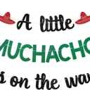 4 x A Little Muchacho is on the Way Banner - Boy Fiesta Baby Shower Decor, Muchachito Baby, Mexican Fiesta Boys Cactus Taco Cinco De Mayo Baby Shower Decorations Black Green